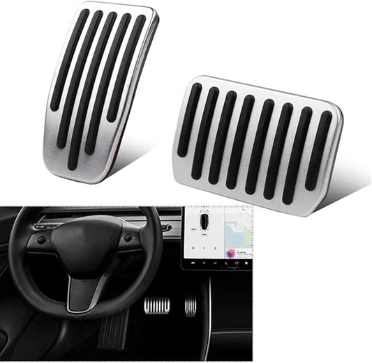 Tesla Model Y  / Model 3 Pedal Seti Spor Versiyon, 2 Adet Set, Alüminyum, Gümüş Renk Seçeneği İle