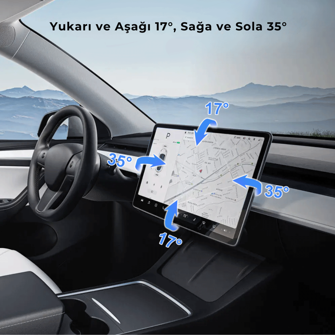 Tesla Model Y / Model 3 Orta Ekranın Tüm Yönlere Dönmesini Sağlayacak, Alüminyum Alaşımlı  Ara Bağlantı Aparat