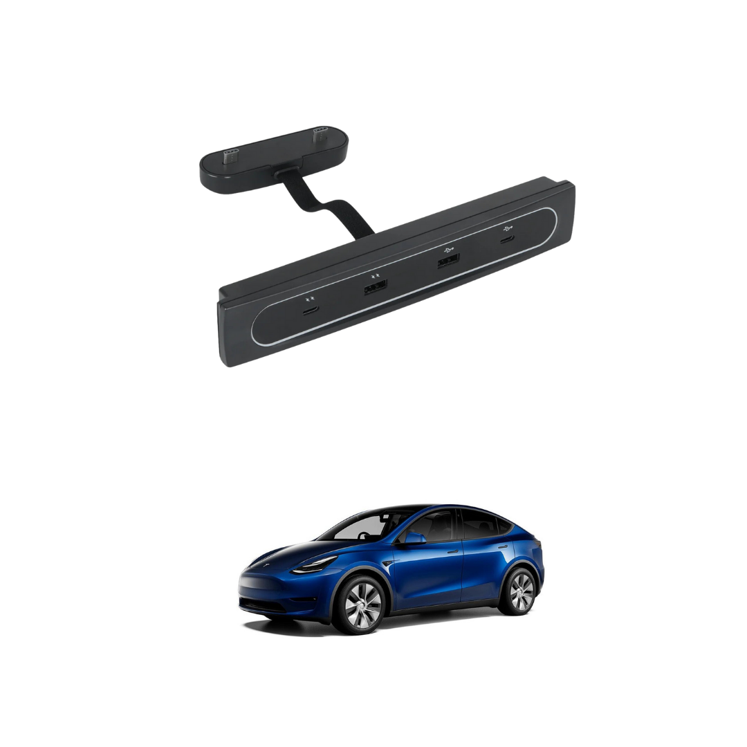 Tesla Model Y / Model 3 Hızlı Şarj ve Data Aktarım Portu, Type C & USB-A Şarj ve Data Aktarımı, Siyah Renk  Seçeneği İle